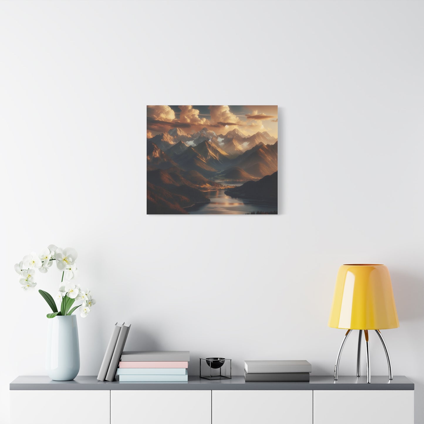 Serene Mountain Landscape Canvas Print - Stretched Artwork for Home Decor