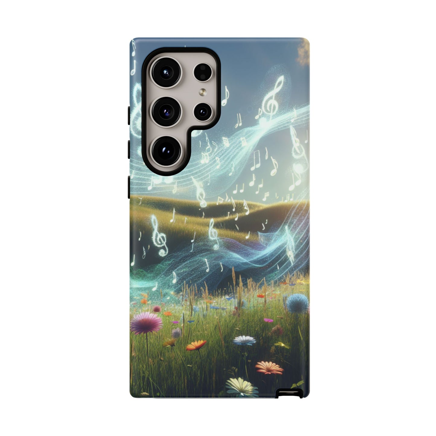 Musical Notes Phone Case - Nature-Inspired Tough Case for Music Lovers