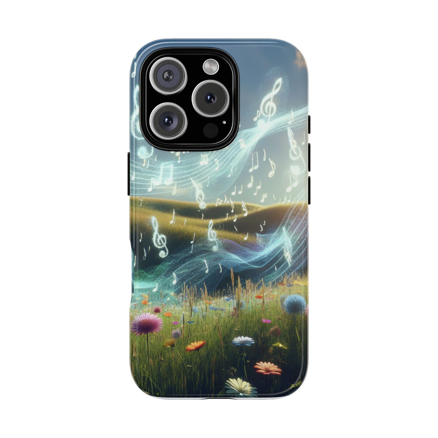 Musical Notes Phone Case - Nature-Inspired Tough Case for Music Lovers