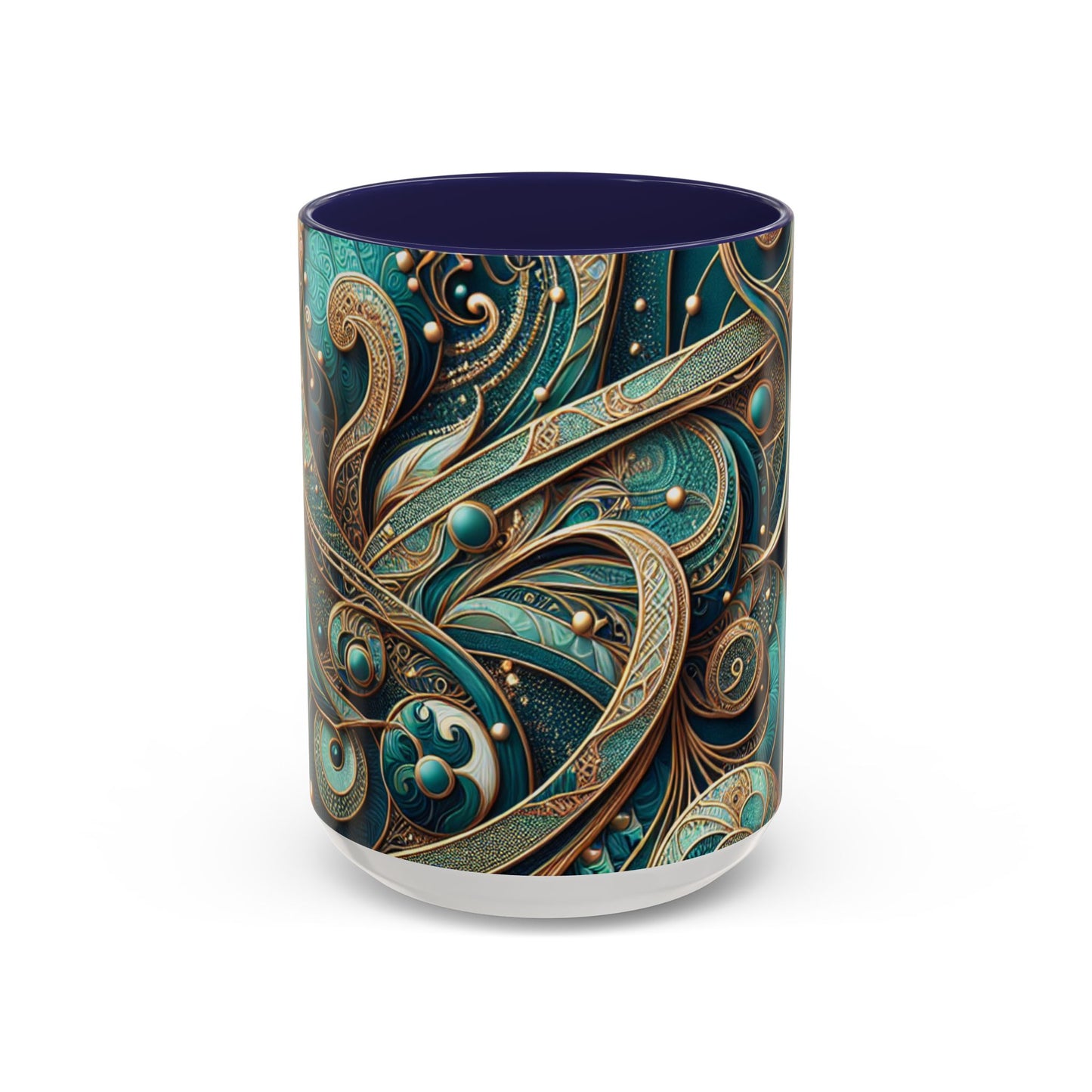 Elegant Swirl Accent Coffee Mug - Artistic Design for Coffee Lovers
