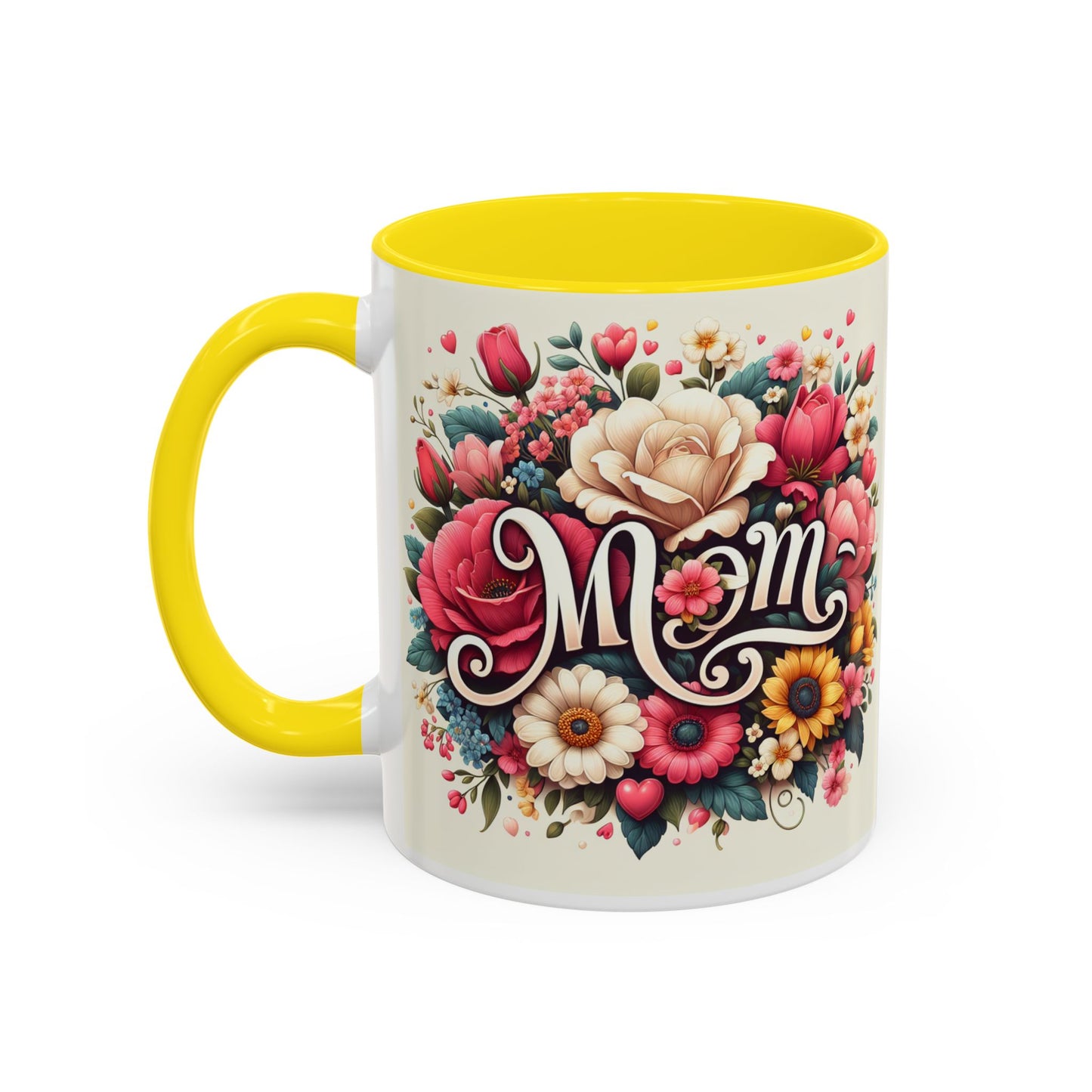 Floral Mom Coffee Mug - Colorful 11oz & 15oz Accent Mug for Mother's Day