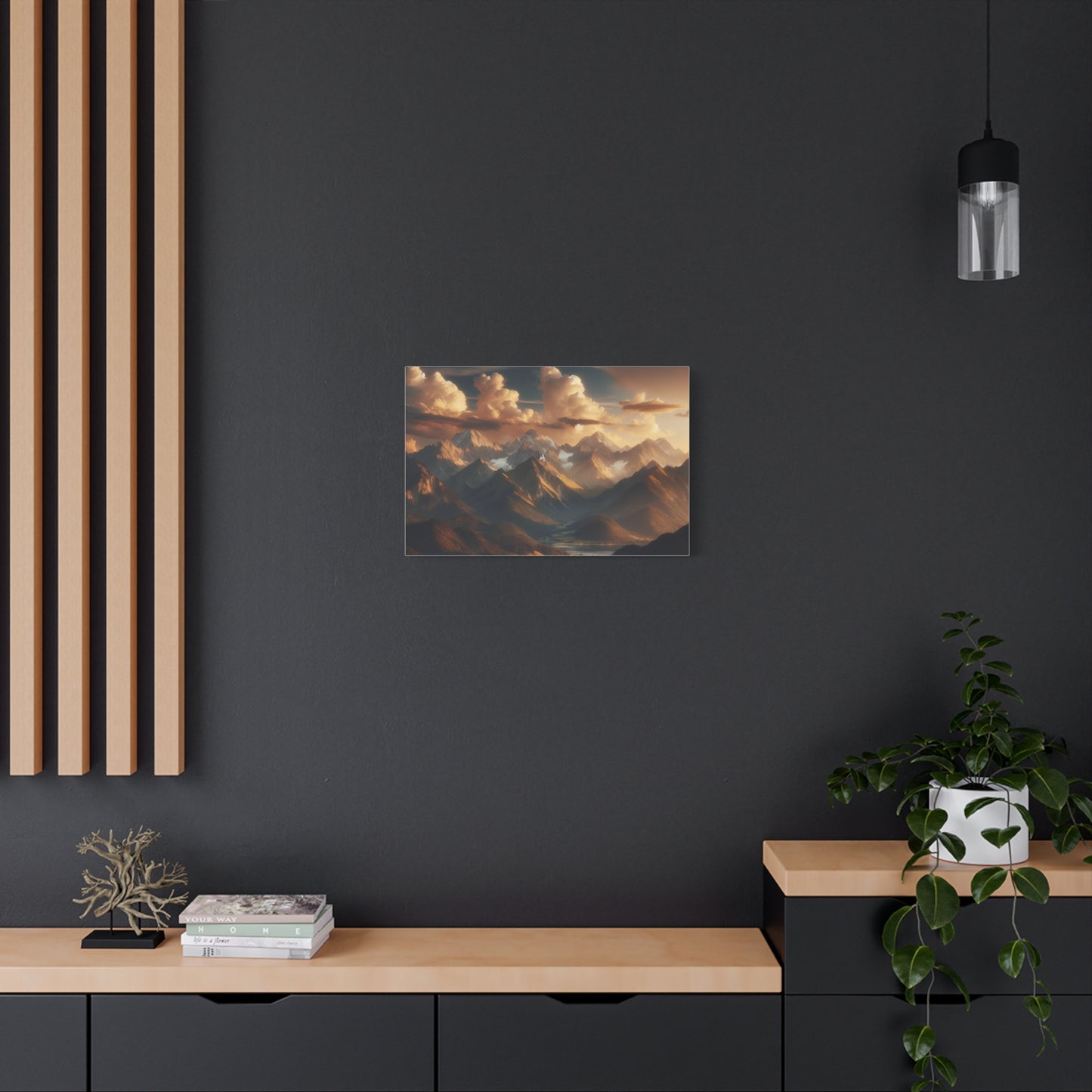 Mountain Landscape Stretched Canvas Print - Nature Wall Art Decor