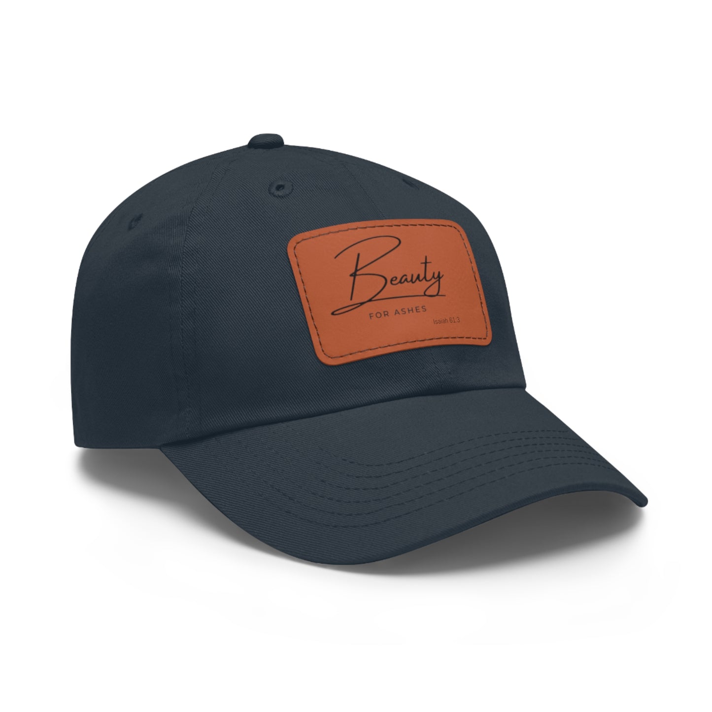 Stylish Dad Hat with Leather Patch - 'Beauty for Ashes'