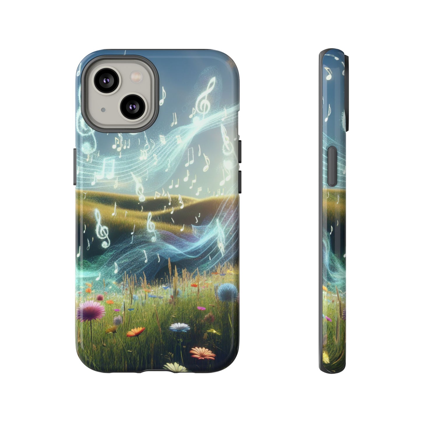 Musical Notes Phone Case - Nature-Inspired Tough Case for Music Lovers