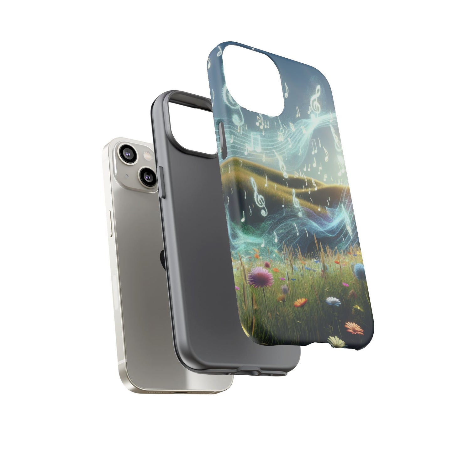 Musical Notes Phone Case - Nature-Inspired Tough Case for Music Lovers