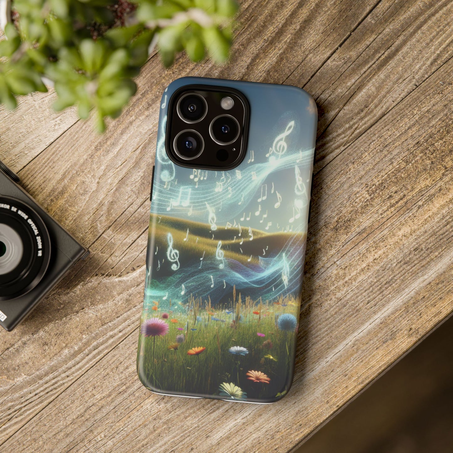 Musical Notes Phone Case - Nature-Inspired Tough Case for Music Lovers