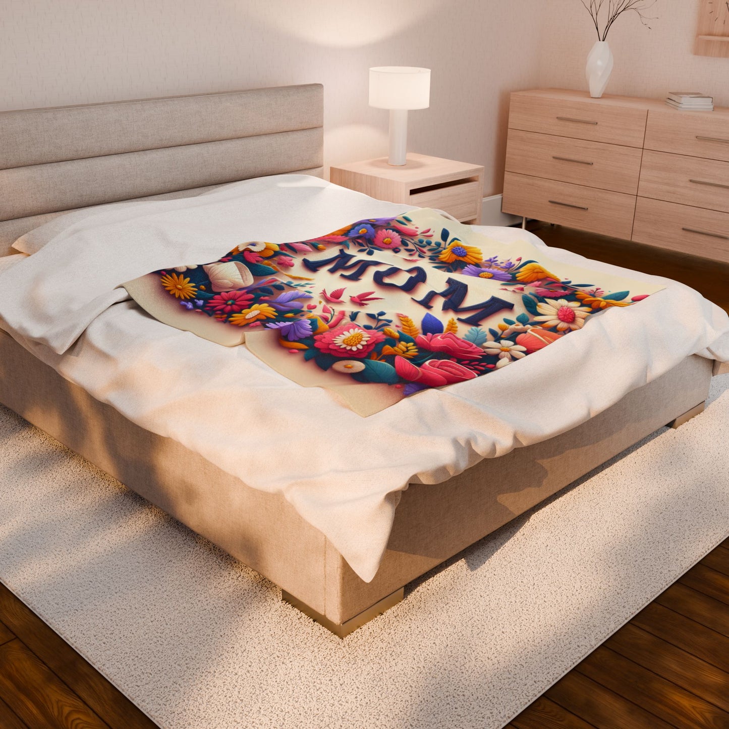 Floral Plush Blanket for Mom - Cozy Gift for Mother's Day