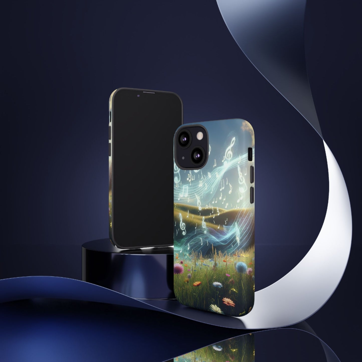 Musical Notes Phone Case - Nature-Inspired Tough Case for Music Lovers