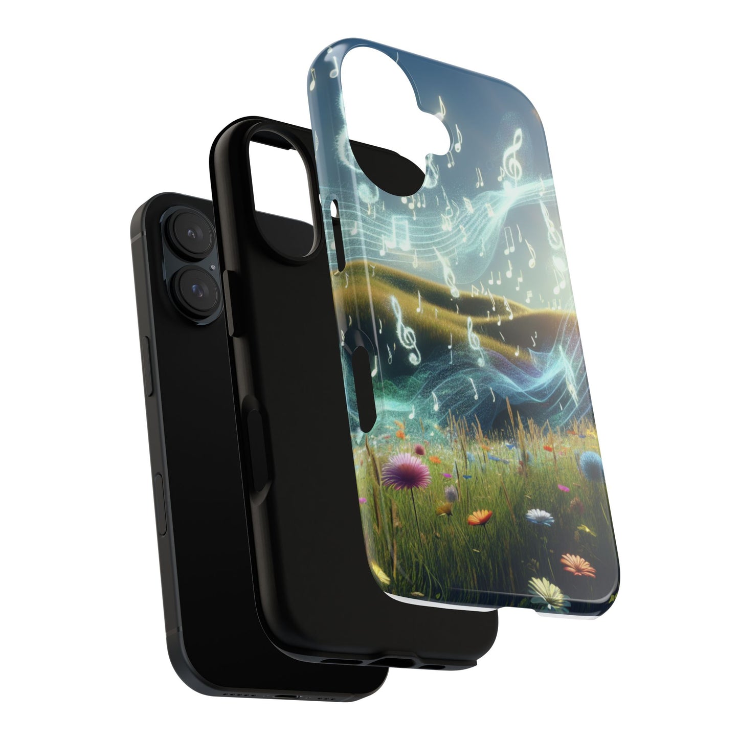 Musical Notes Phone Case - Nature-Inspired Tough Case for Music Lovers
