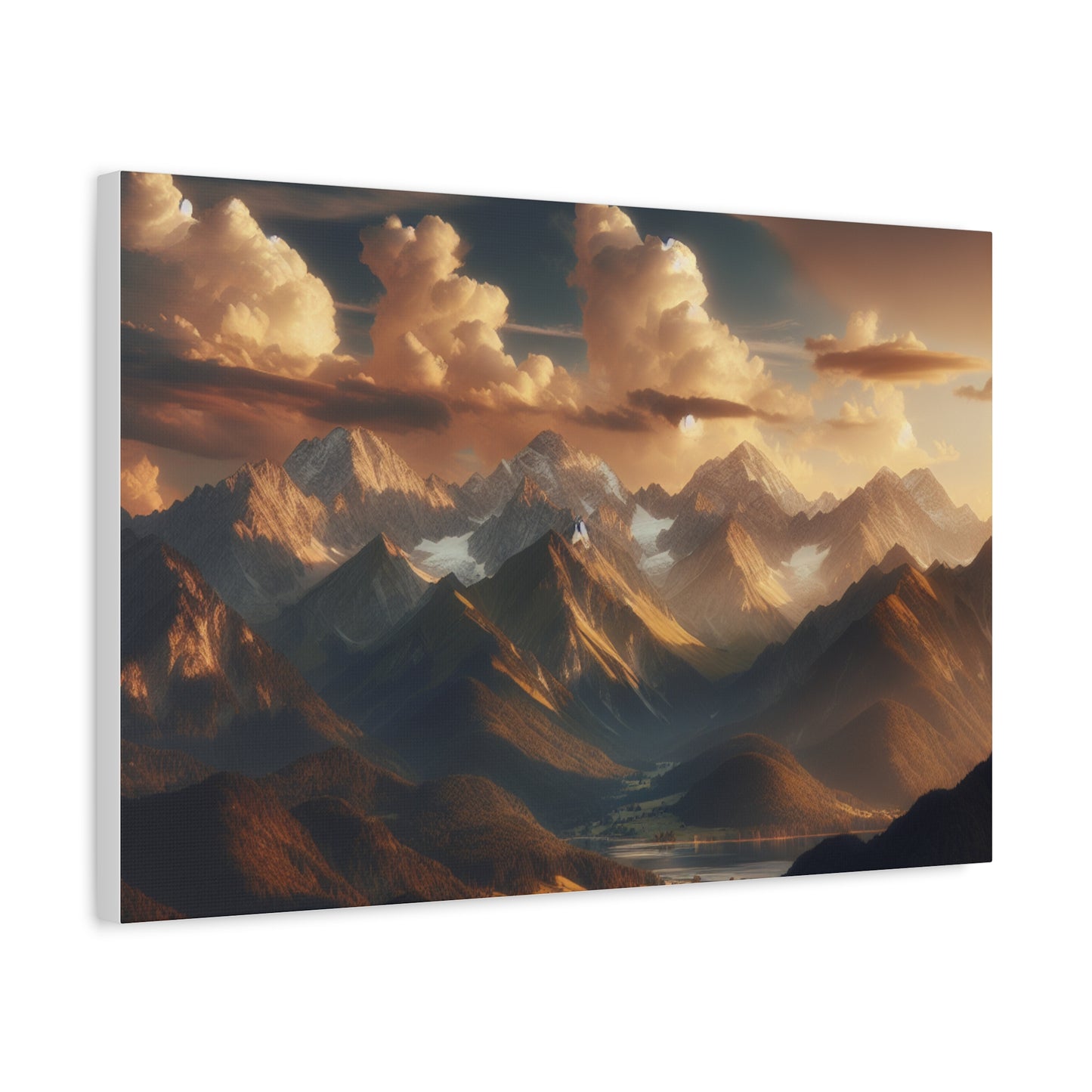 Mountain Landscape Stretched Canvas Print - Nature Wall Art Decor