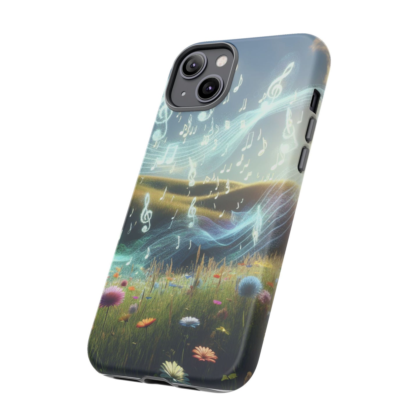 Musical Notes Phone Case - Nature-Inspired Tough Case for Music Lovers