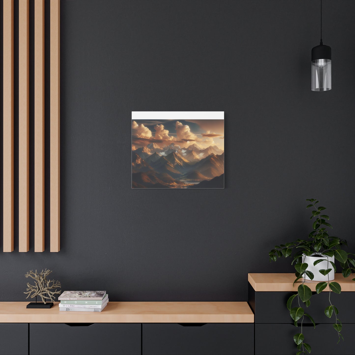 Mountain Landscape Stretched Canvas Print - Nature Wall Art Decor