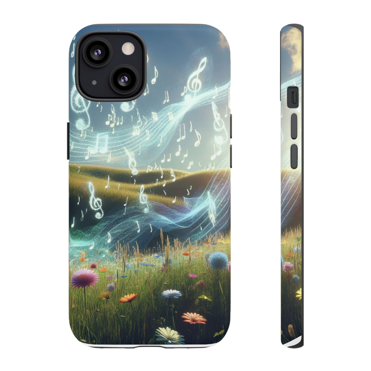 Musical Notes Phone Case - Nature-Inspired Tough Case for Music Lovers