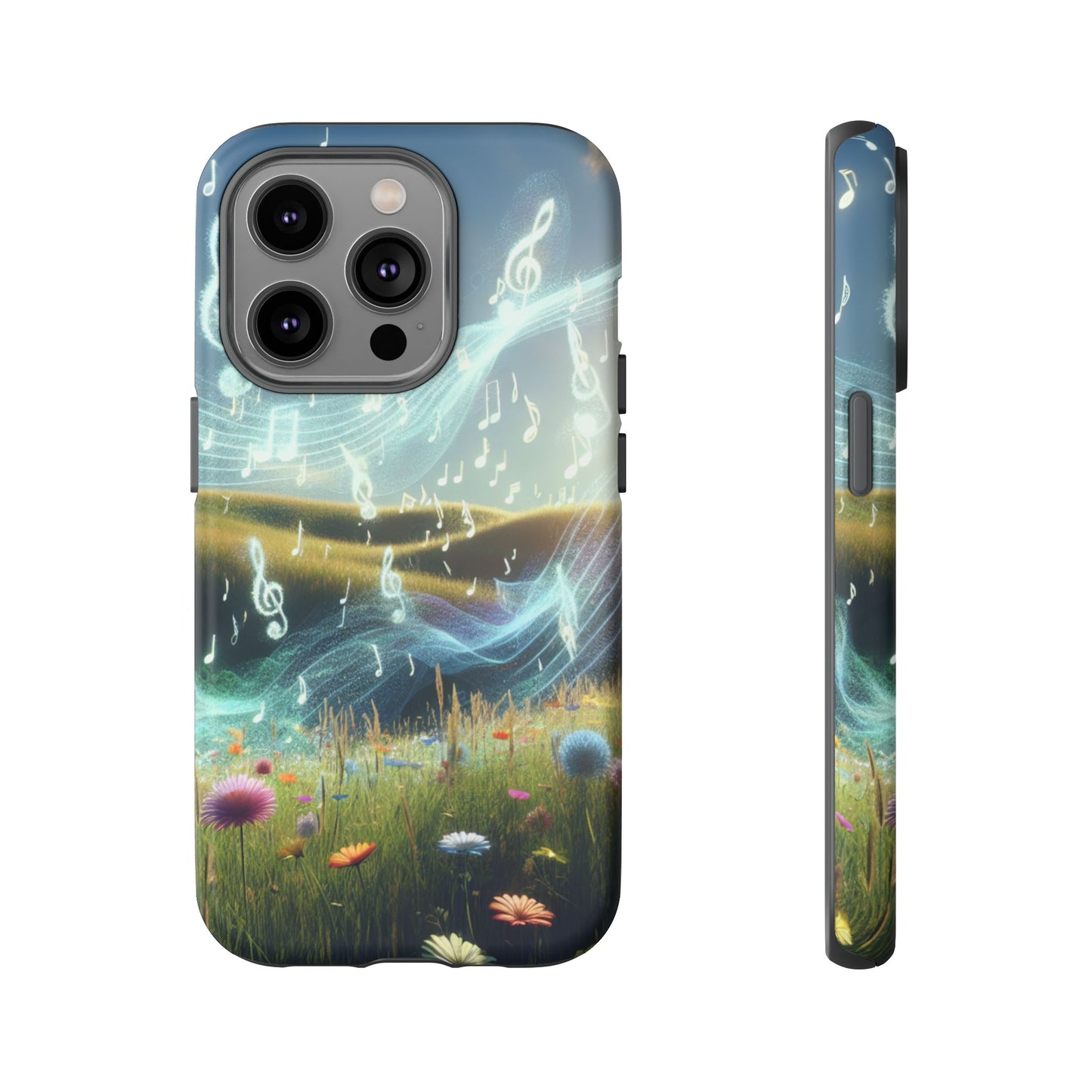 Musical Notes Phone Case - Nature-Inspired Tough Case for Music Lovers