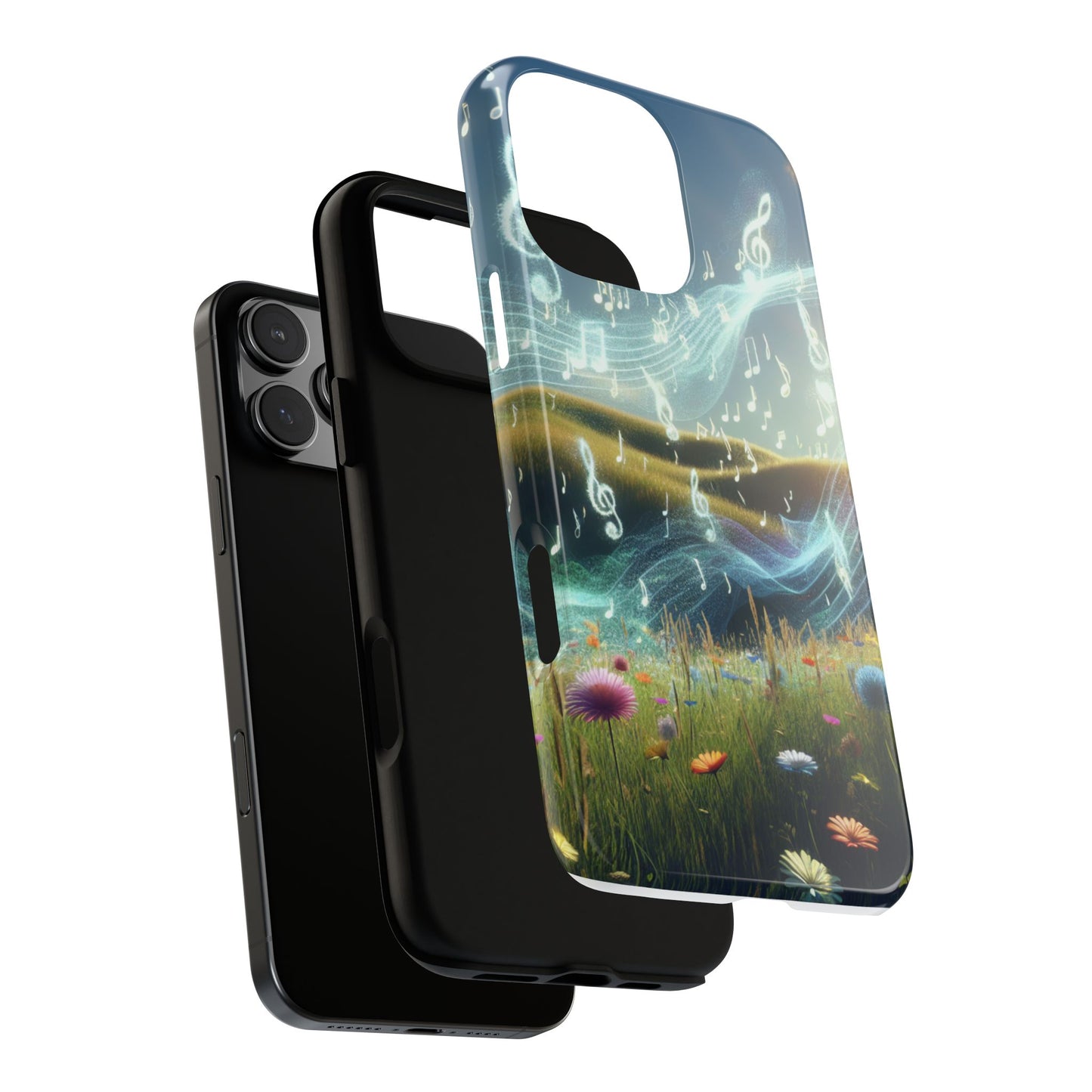 Musical Notes Phone Case - Nature-Inspired Tough Case for Music Lovers