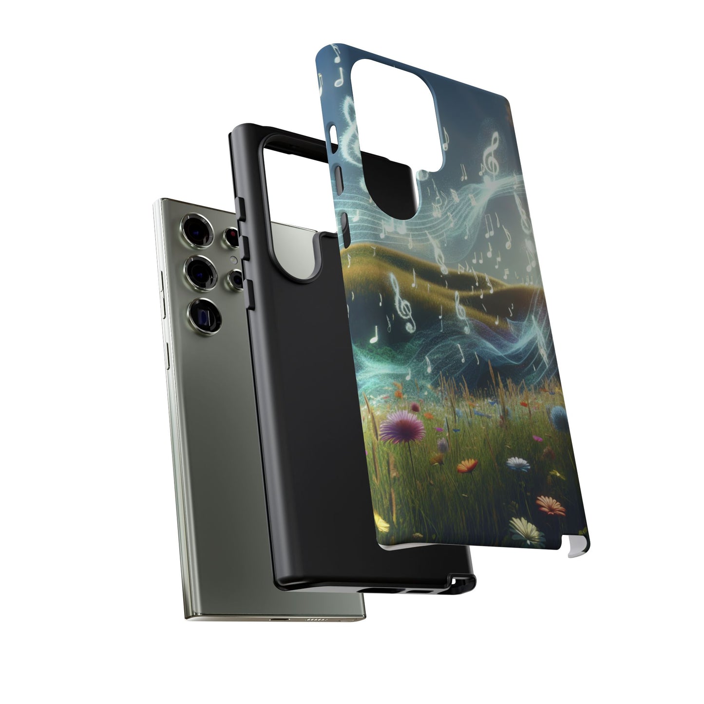 Musical Notes Phone Case - Nature-Inspired Tough Case for Music Lovers