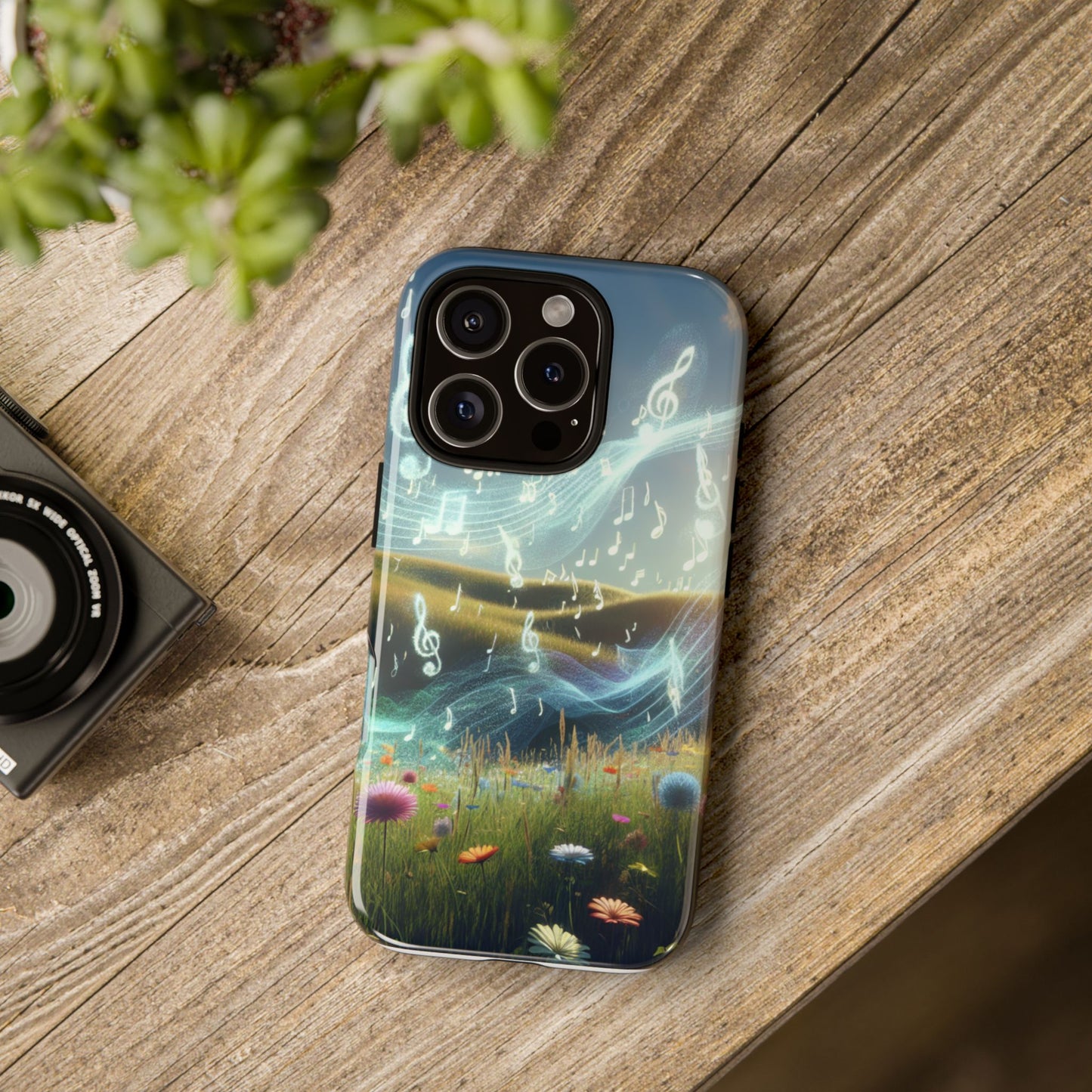 Musical Notes Phone Case - Nature-Inspired Tough Case for Music Lovers