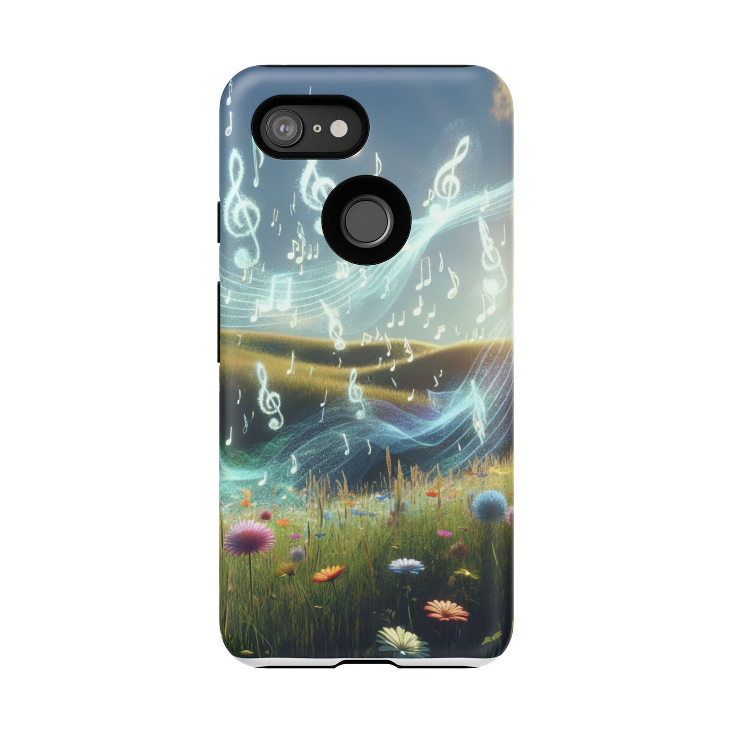 Musical Notes Phone Case - Nature-Inspired Tough Case for Music Lovers