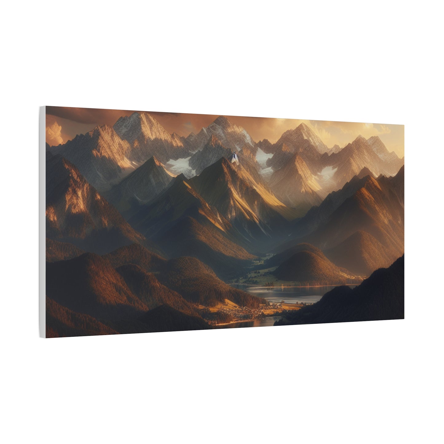 Serene Mountain Landscape Canvas Print - Stretched Artwork for Home Decor