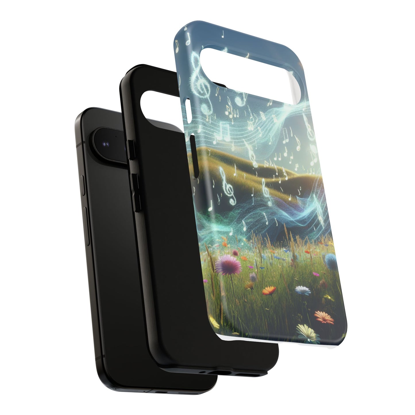 Musical Notes Phone Case - Nature-Inspired Tough Case for Music Lovers