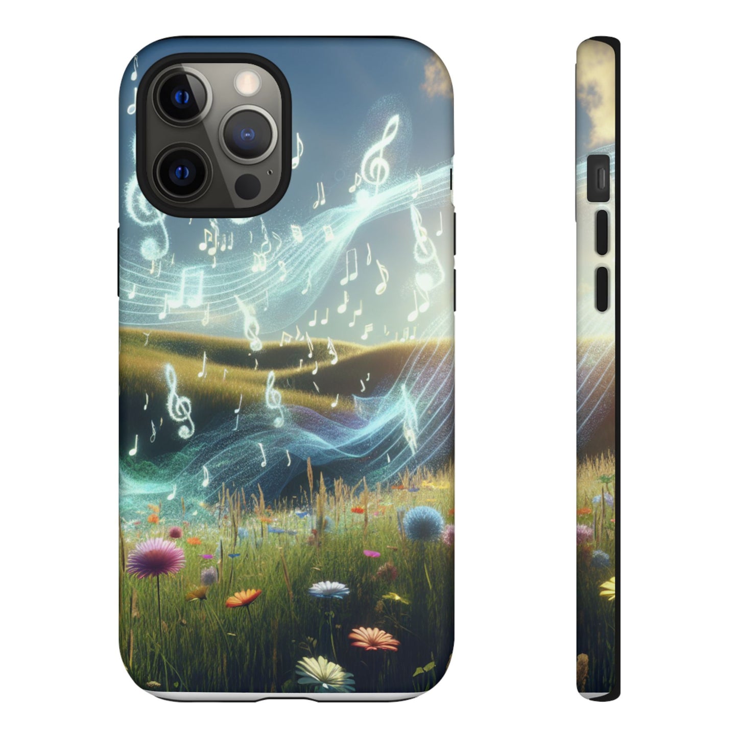Musical Notes Phone Case - Nature-Inspired Tough Case for Music Lovers