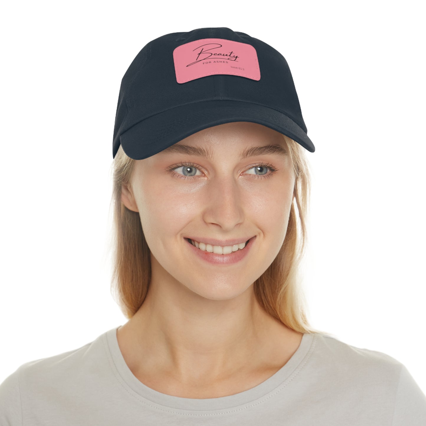 Stylish Dad Hat with Leather Patch - 'Beauty for Ashes'