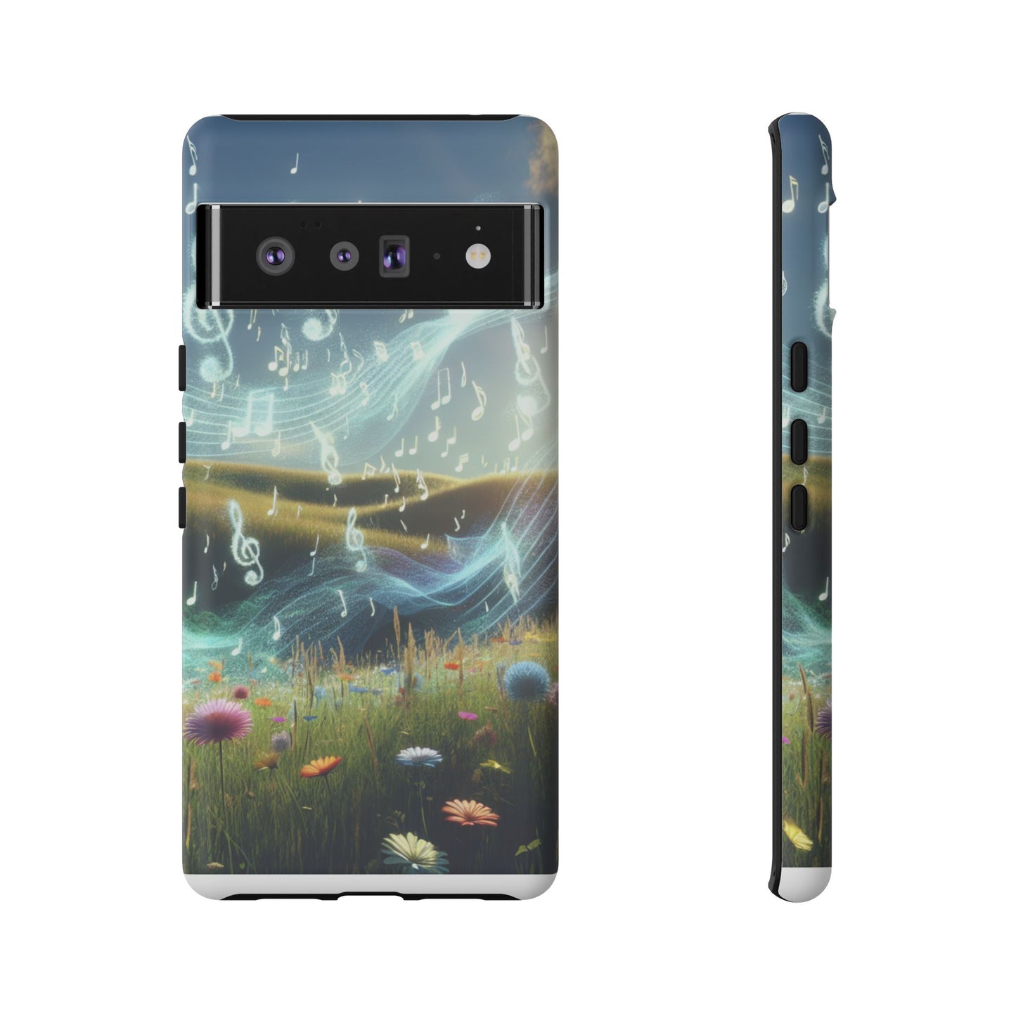 Musical Notes Phone Case - Nature-Inspired Tough Case for Music Lovers
