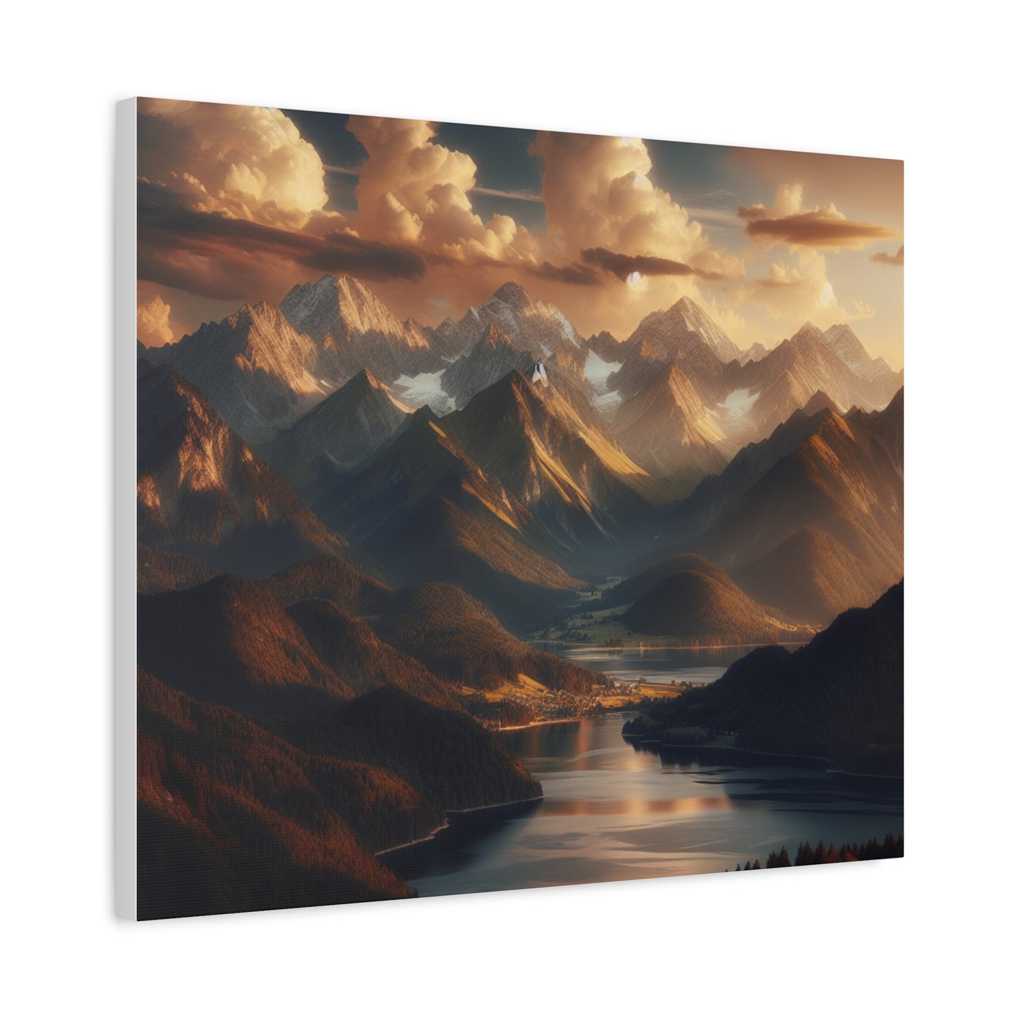 Serene Mountain Landscape Canvas Print - Stretched Artwork for Home Decor