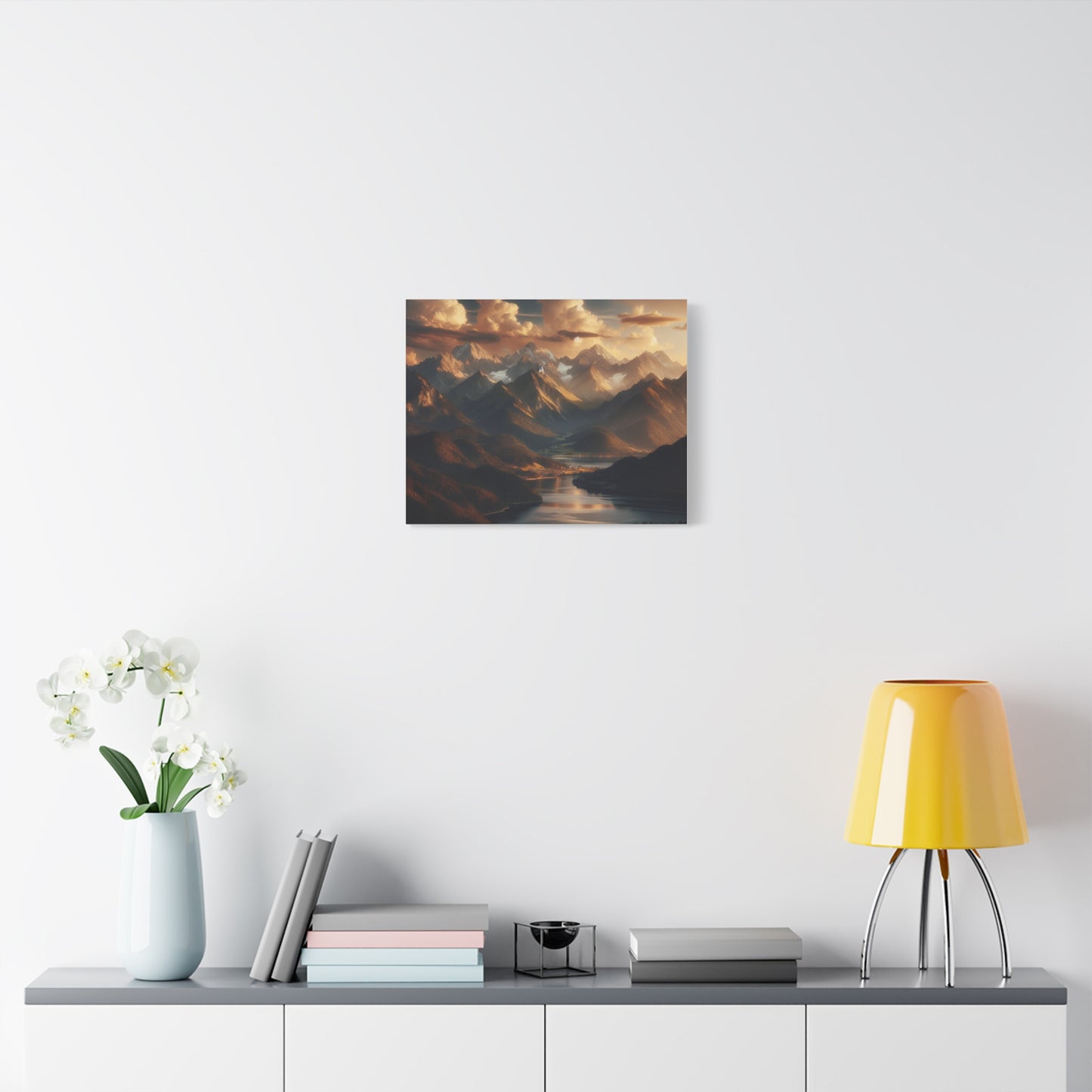 Serene Mountain Landscape Canvas Print - Stretched Artwork for Home Decor