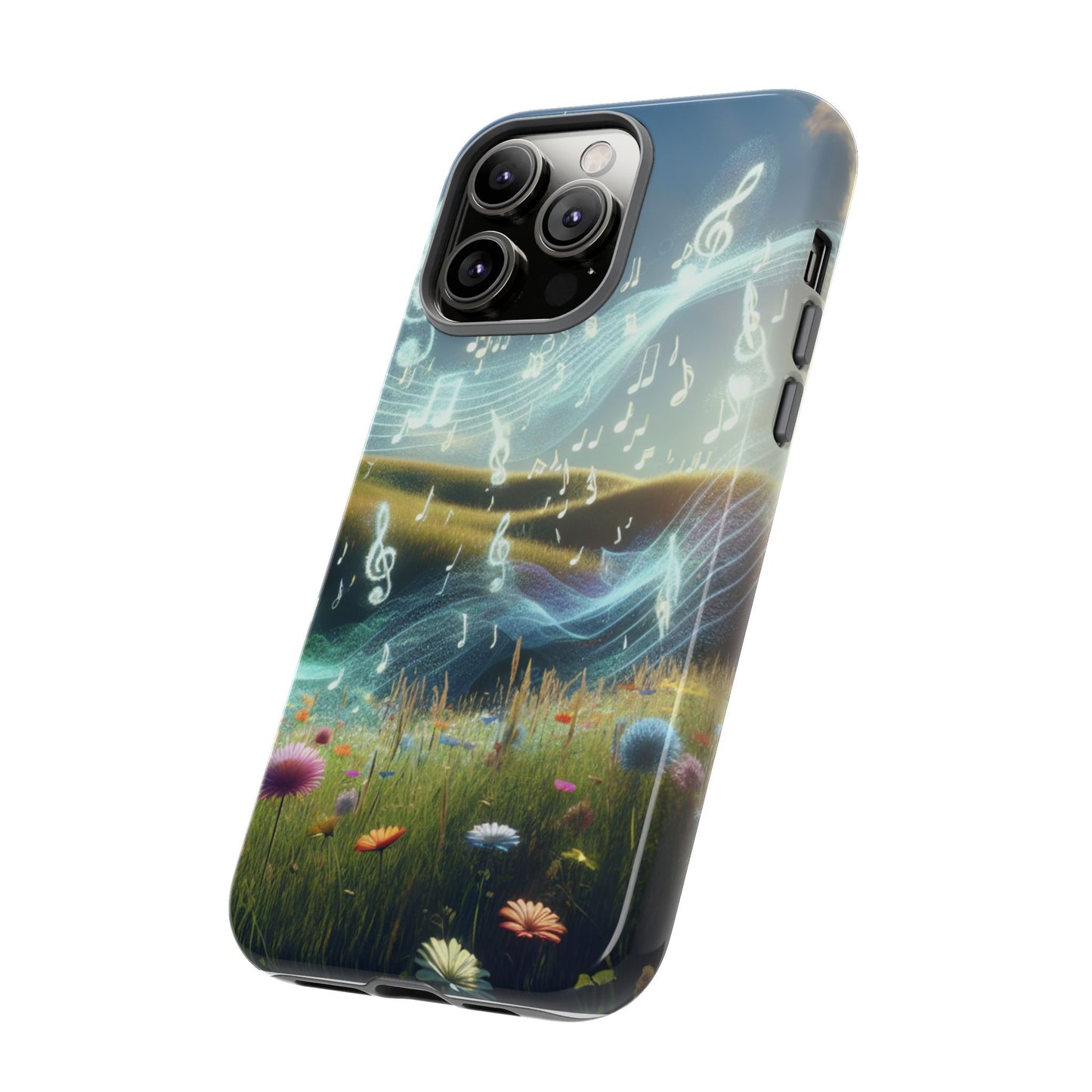 Musical Notes Phone Case - Nature-Inspired Tough Case for Music Lovers