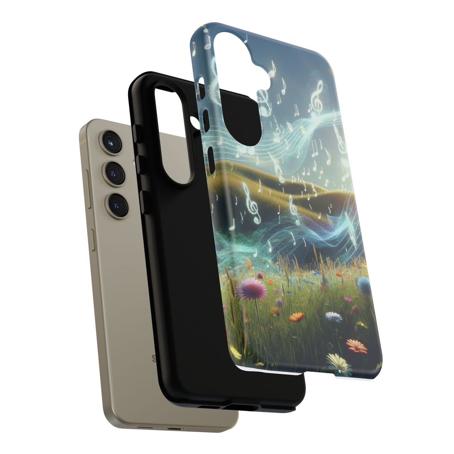 Musical Notes Phone Case - Nature-Inspired Tough Case for Music Lovers