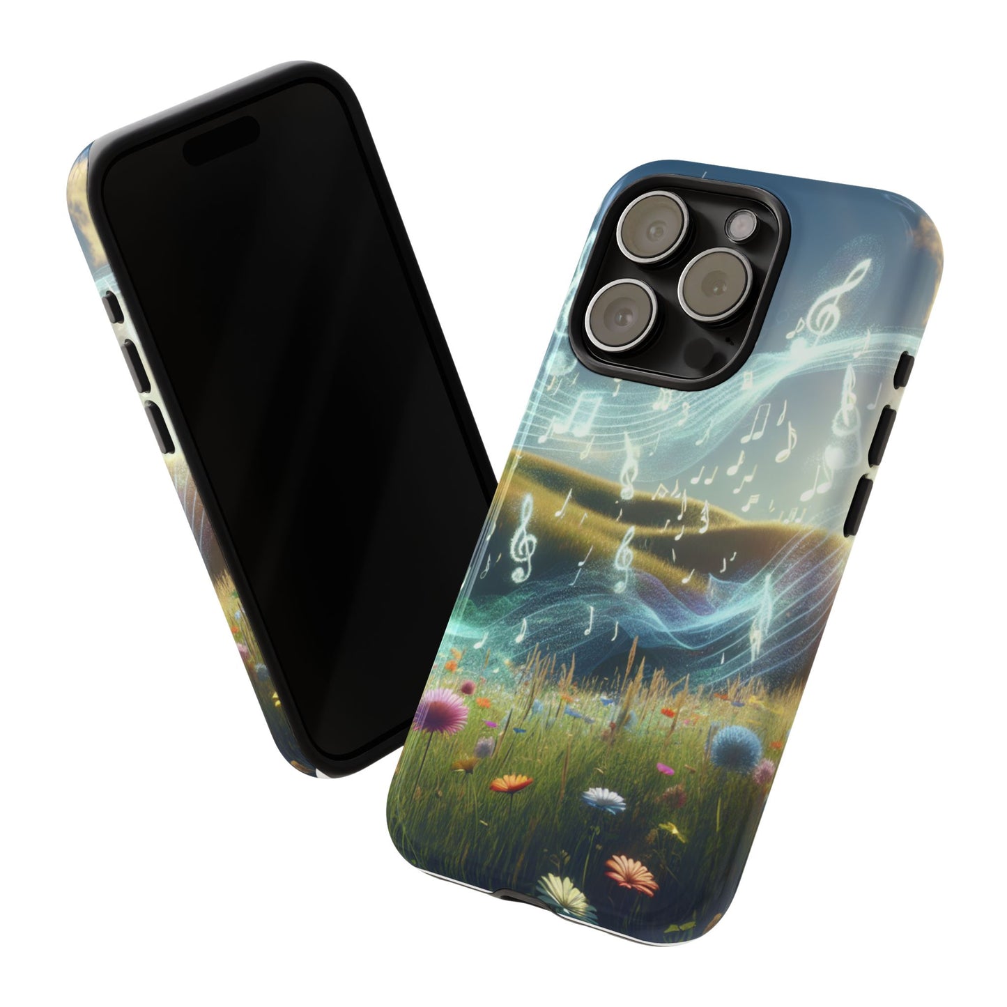 Musical Notes Phone Case - Nature-Inspired Tough Case for Music Lovers
