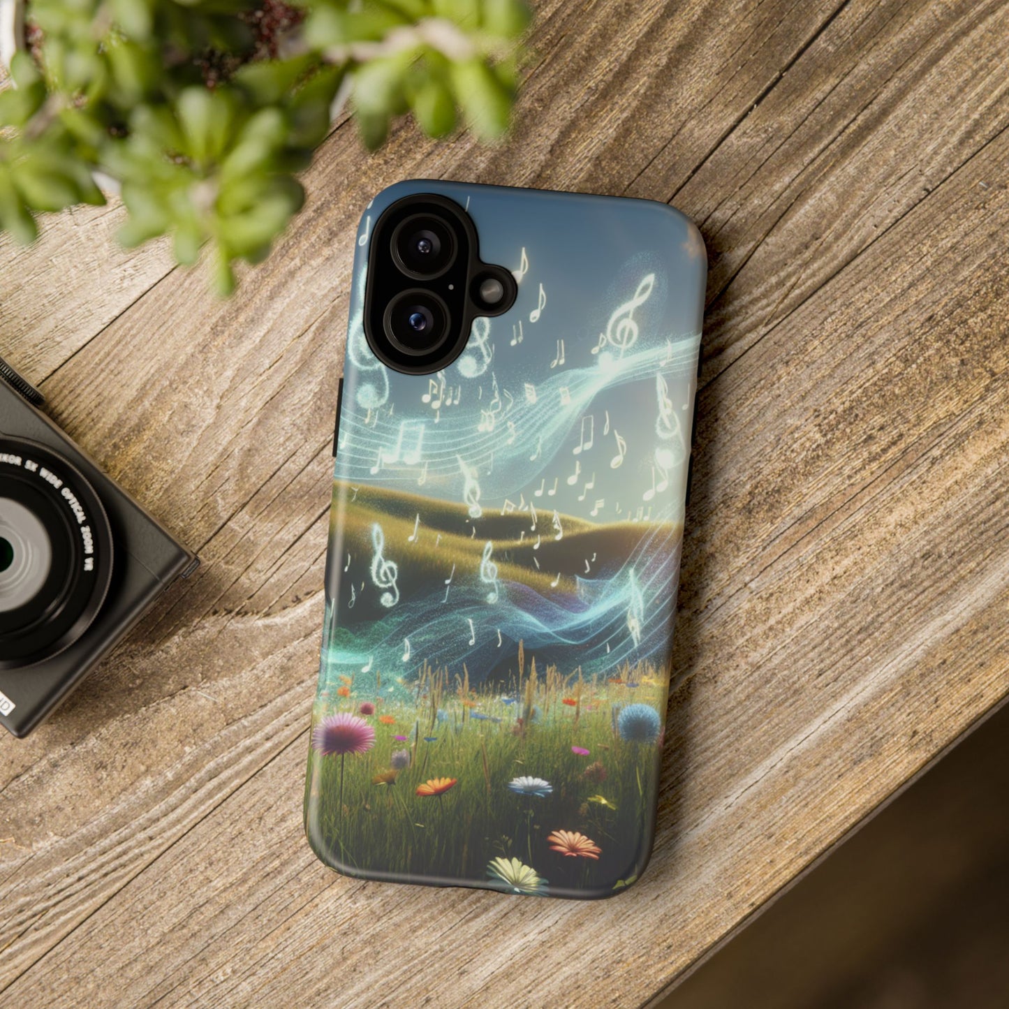Musical Notes Phone Case - Nature-Inspired Tough Case for Music Lovers