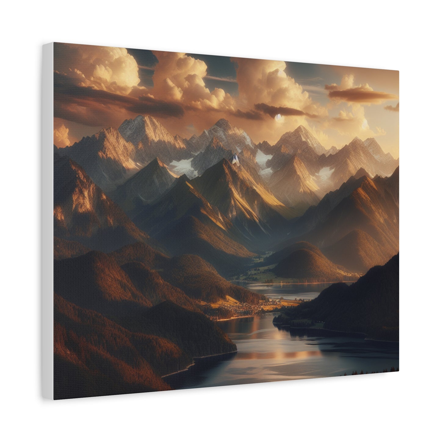 Serene Mountain Landscape Canvas Print - Stretched Artwork for Home Decor