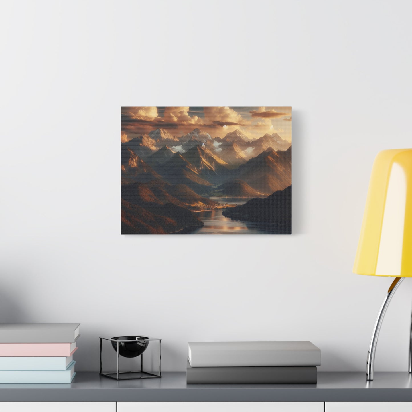 Serene Mountain Landscape Canvas Print - Stretched Artwork for Home Decor