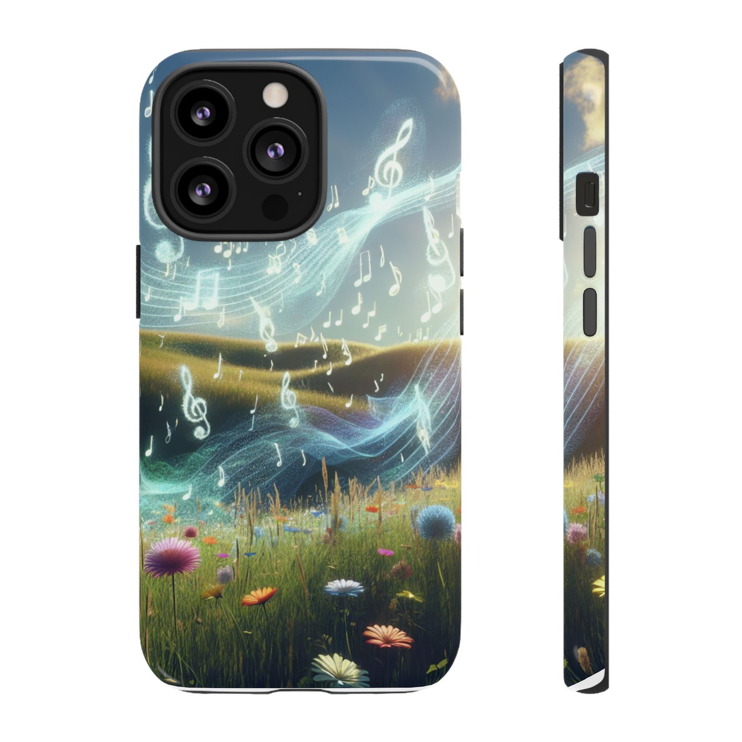 Musical Notes Phone Case - Nature-Inspired Tough Case for Music Lovers