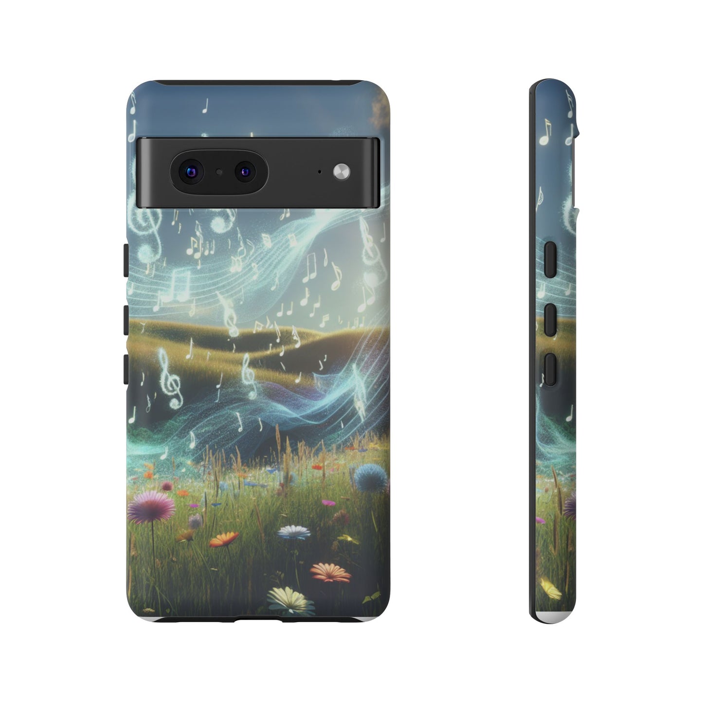 Musical Notes Phone Case - Nature-Inspired Tough Case for Music Lovers