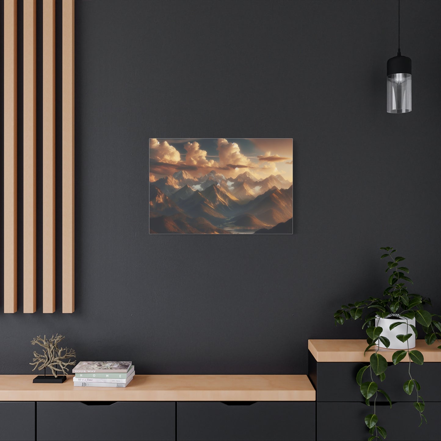 Mountain Landscape Stretched Canvas Print - Nature Wall Art Decor