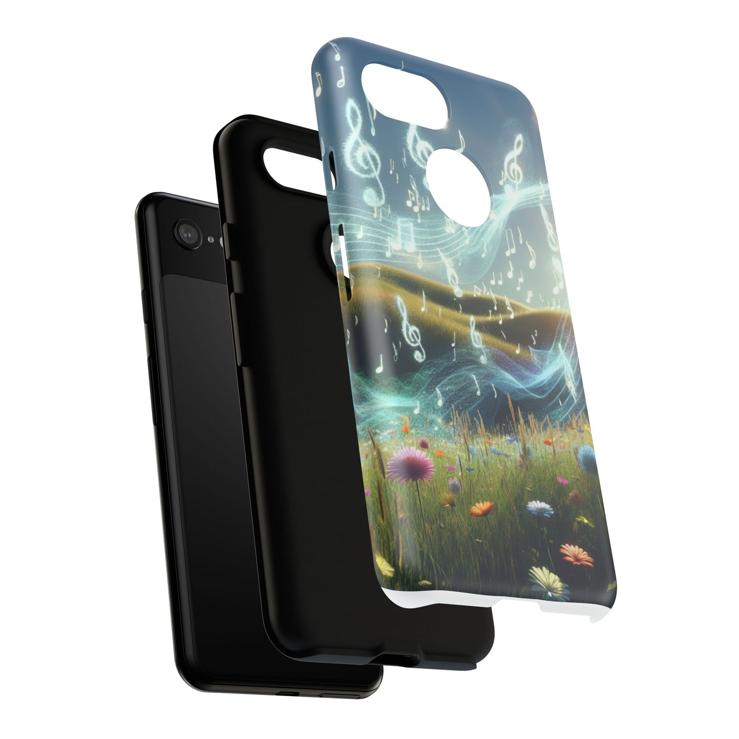 Musical Notes Phone Case - Nature-Inspired Tough Case for Music Lovers