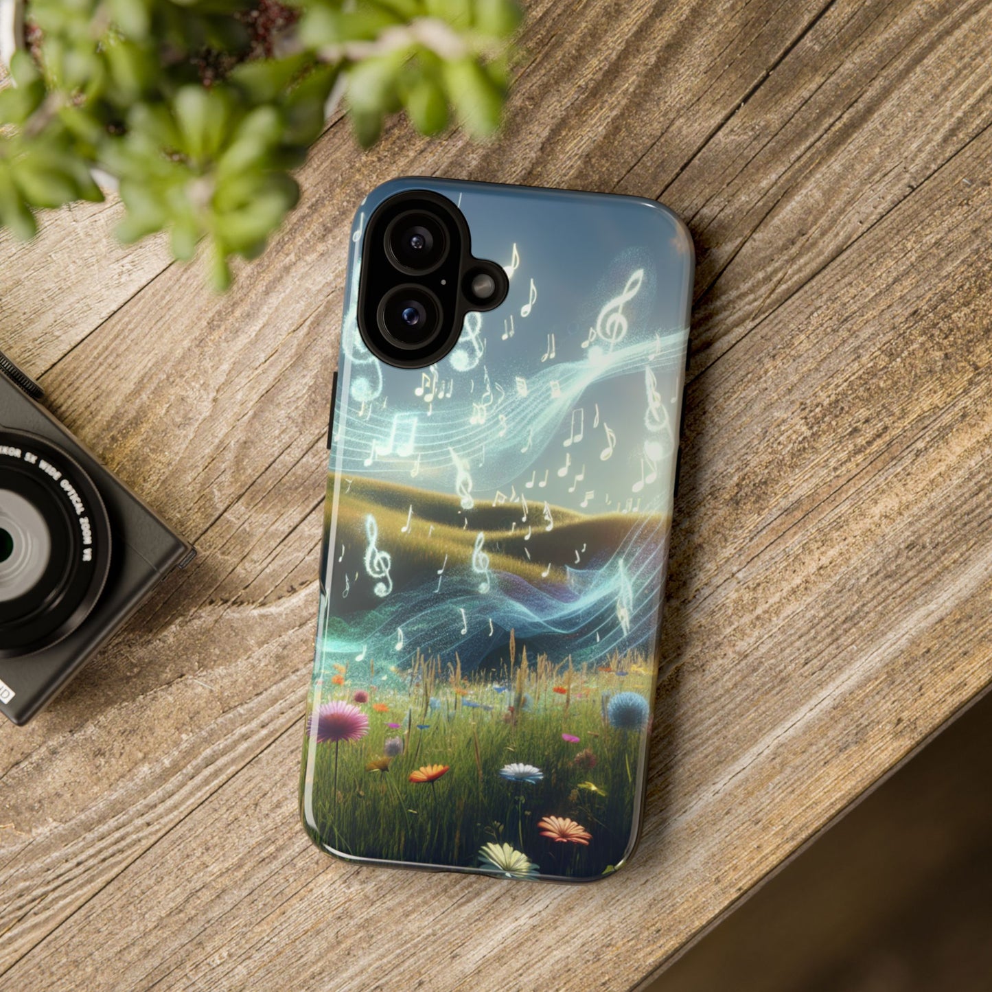 Musical Notes Phone Case - Nature-Inspired Tough Case for Music Lovers