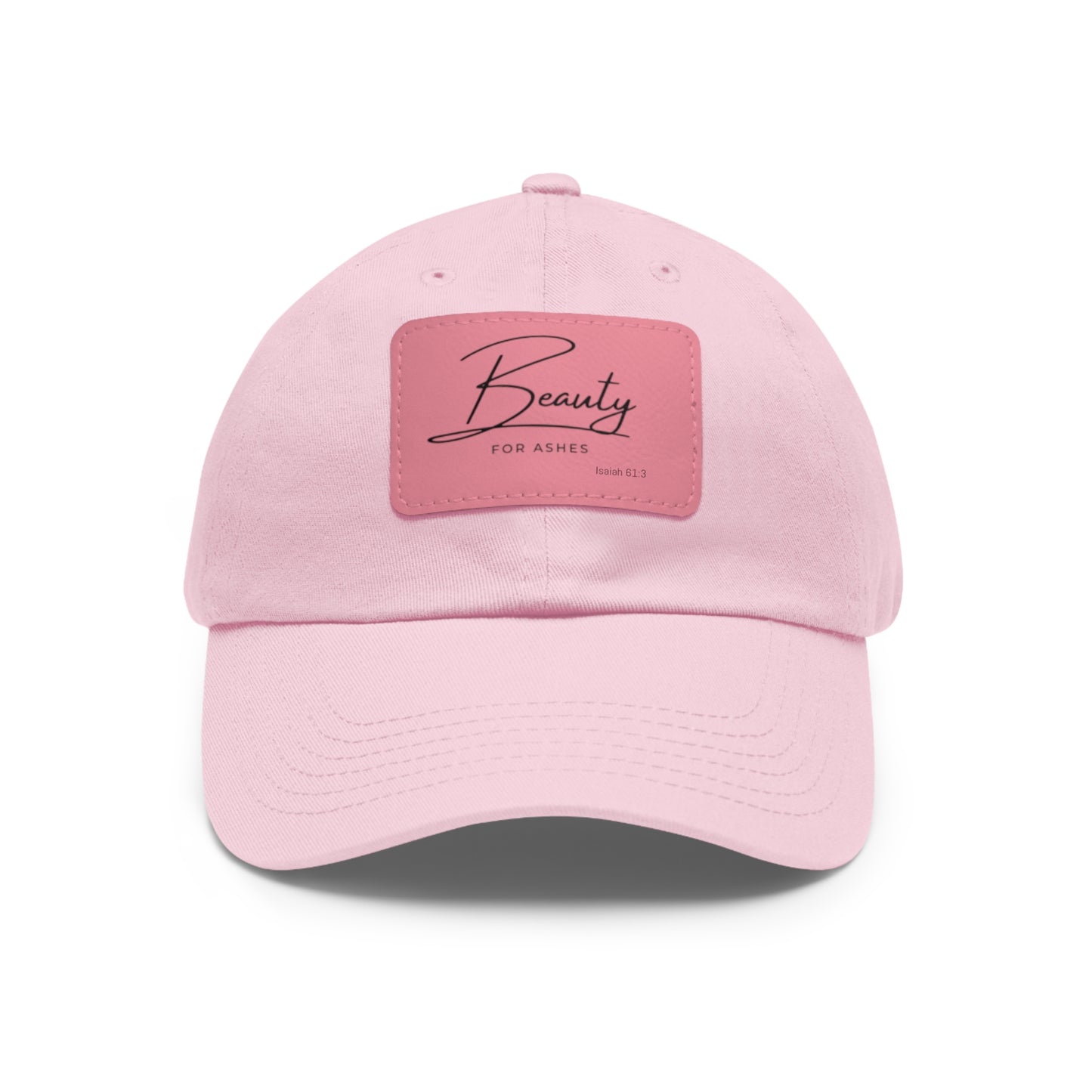 Stylish Dad Hat with Leather Patch - 'Beauty for Ashes'
