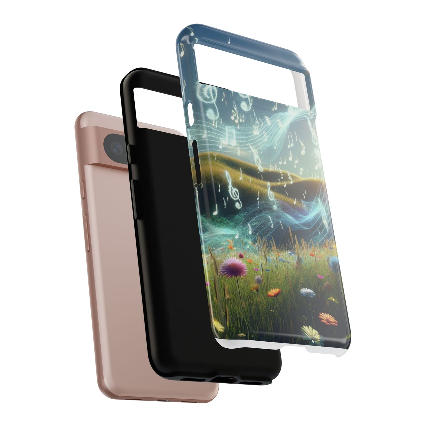 Musical Notes Phone Case - Nature-Inspired Tough Case for Music Lovers
