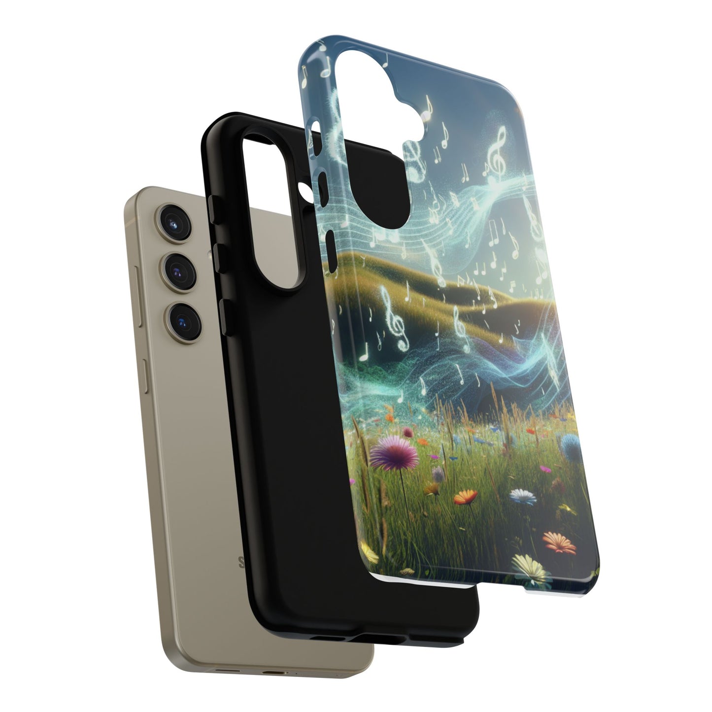 Musical Notes Phone Case - Nature-Inspired Tough Case for Music Lovers