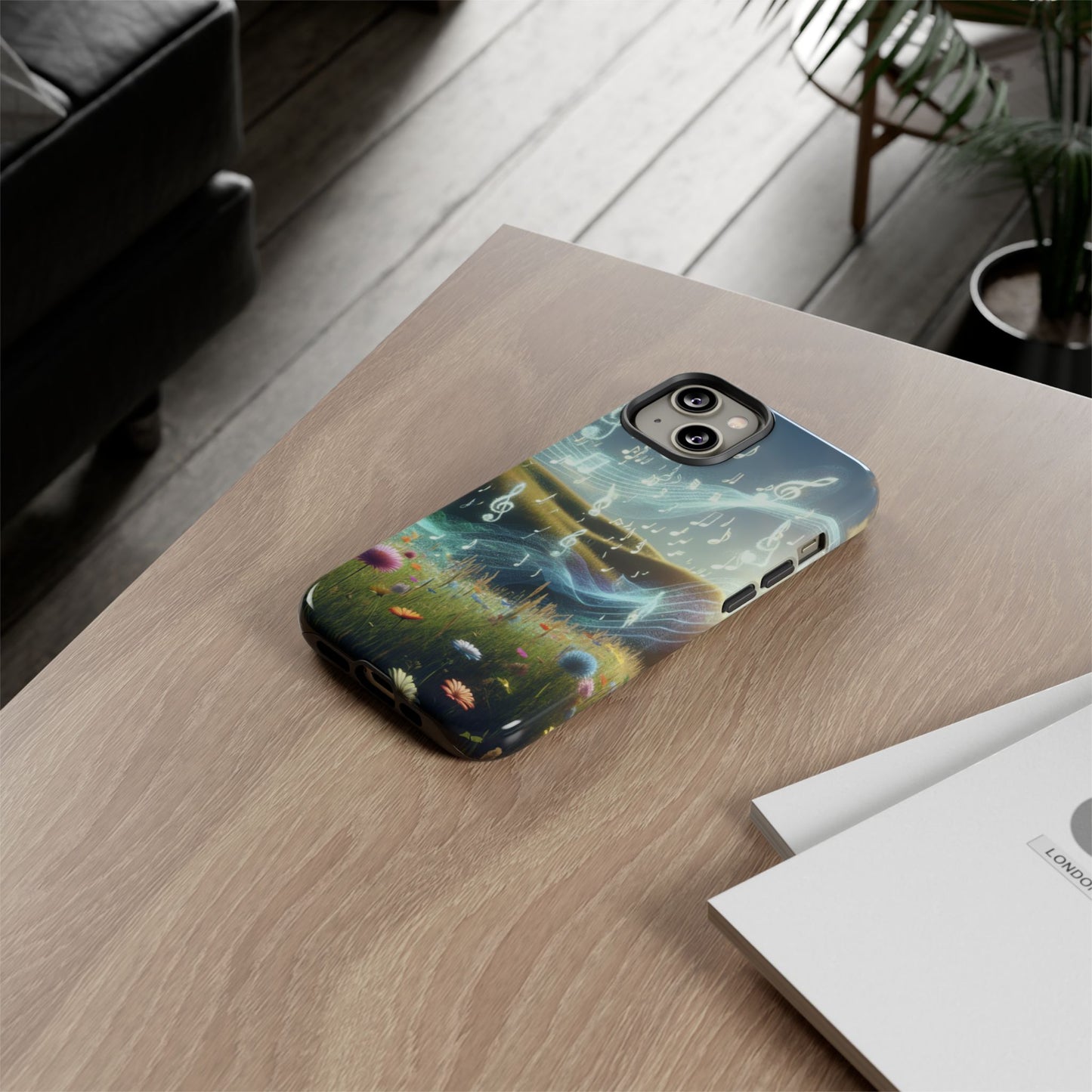 Musical Notes Phone Case - Nature-Inspired Tough Case for Music Lovers