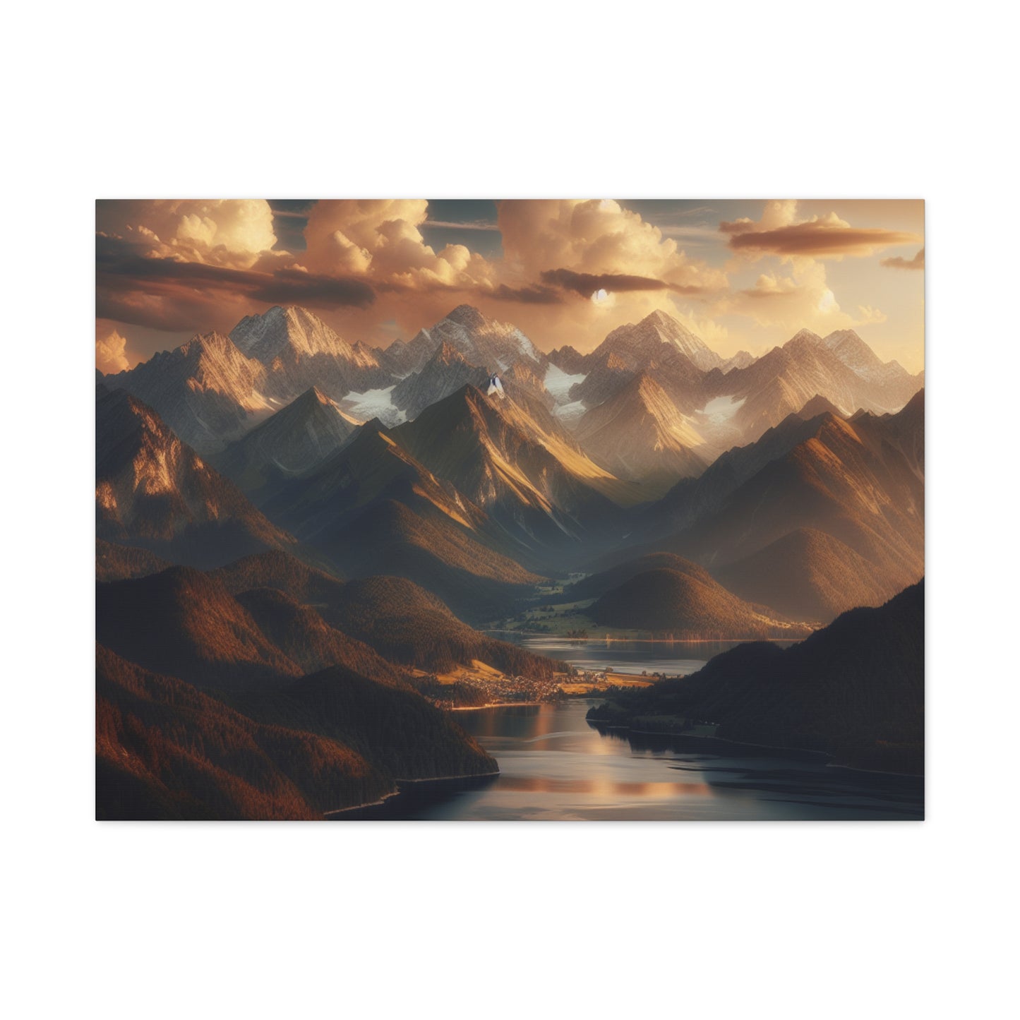 Serene Mountain Landscape Canvas Print - Stretched Artwork for Home Decor