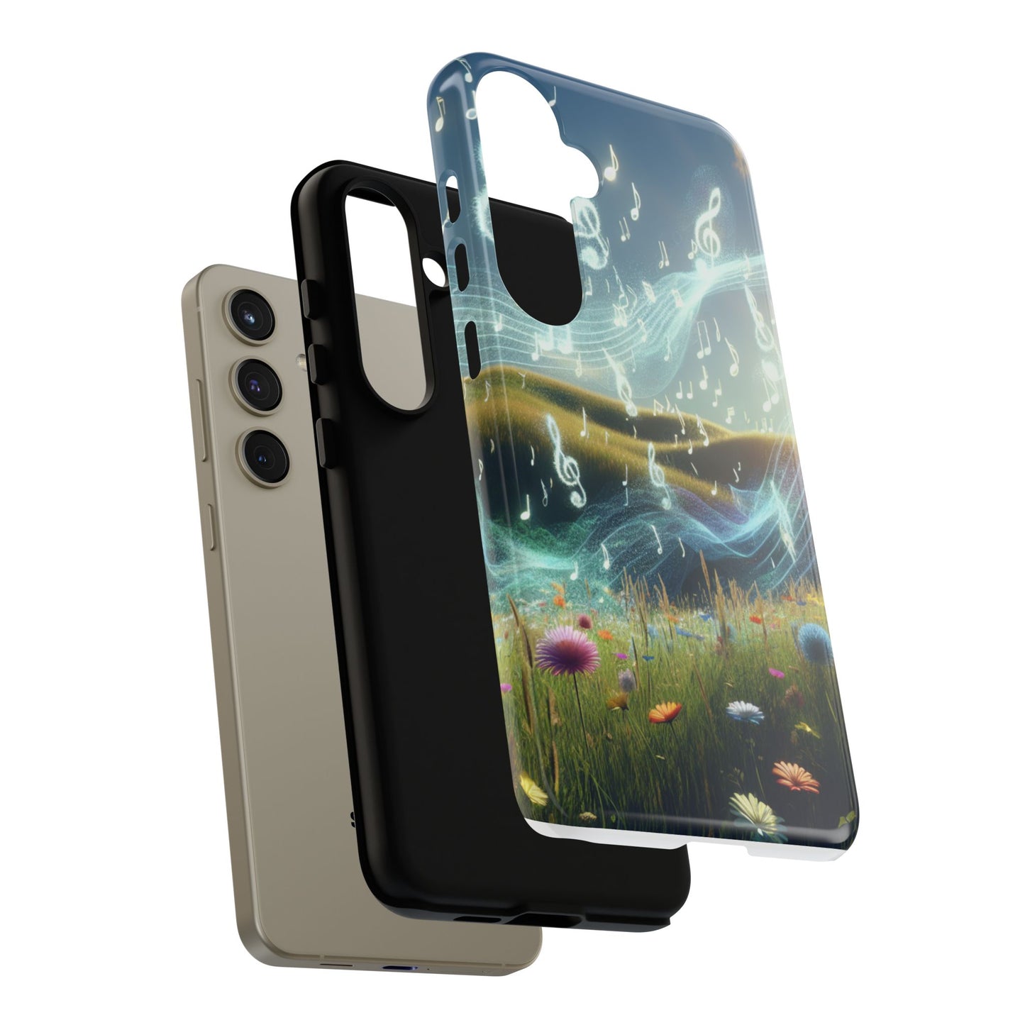 Musical Notes Phone Case - Nature-Inspired Tough Case for Music Lovers