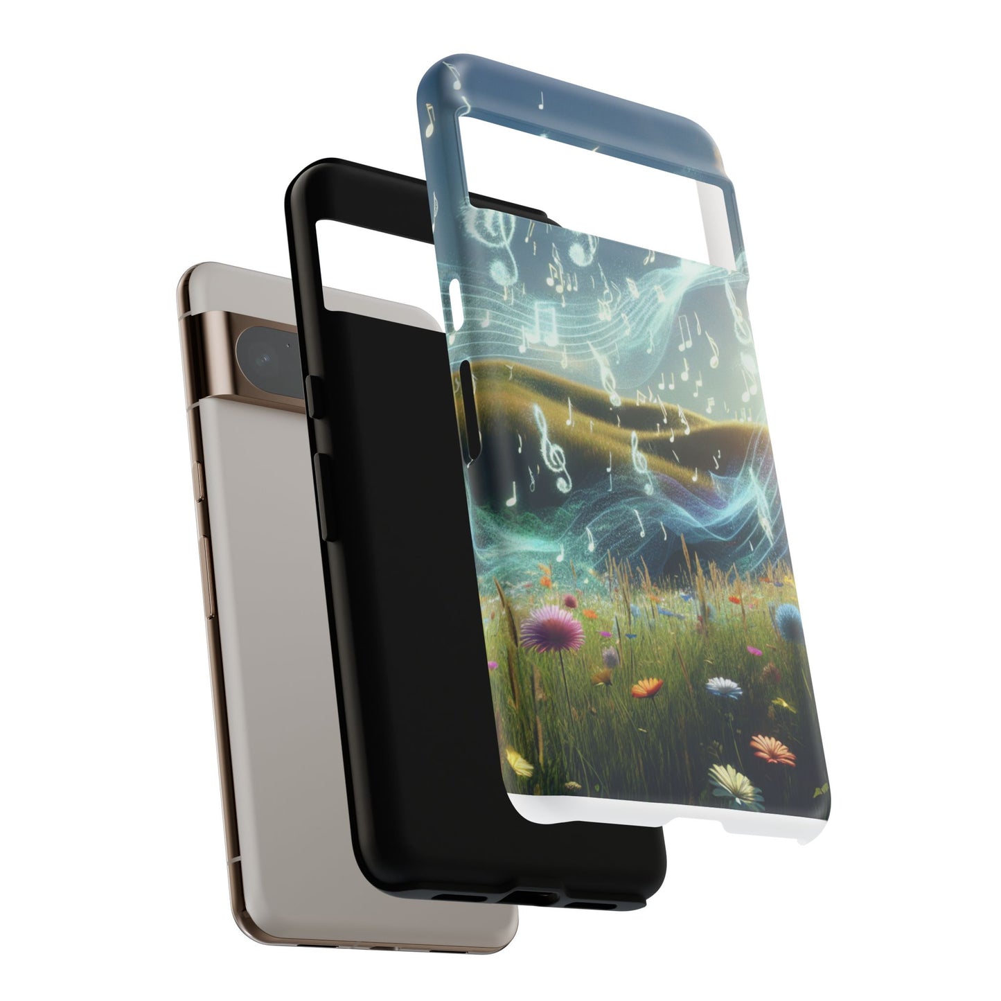 Musical Notes Phone Case - Nature-Inspired Tough Case for Music Lovers