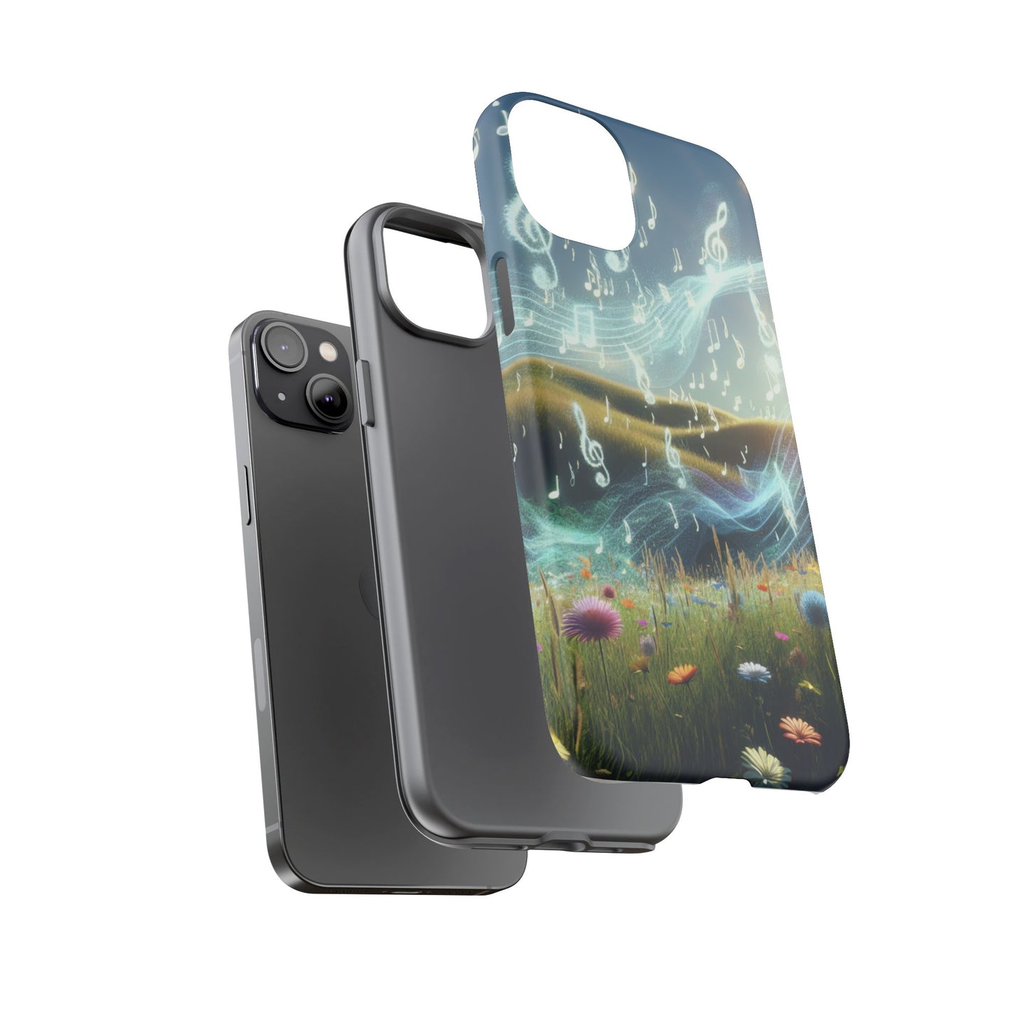 Musical Notes Phone Case - Nature-Inspired Tough Case for Music Lovers