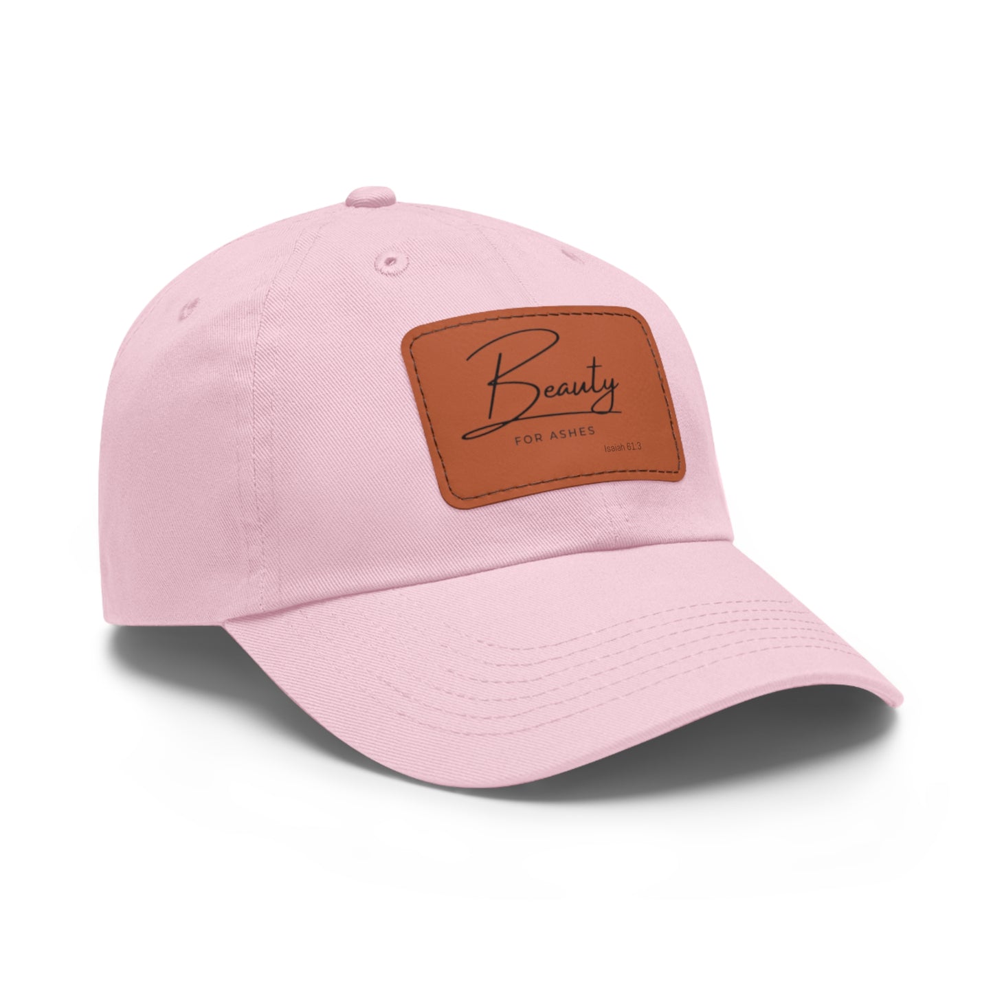 Stylish Dad Hat with Leather Patch - 'Beauty for Ashes'
