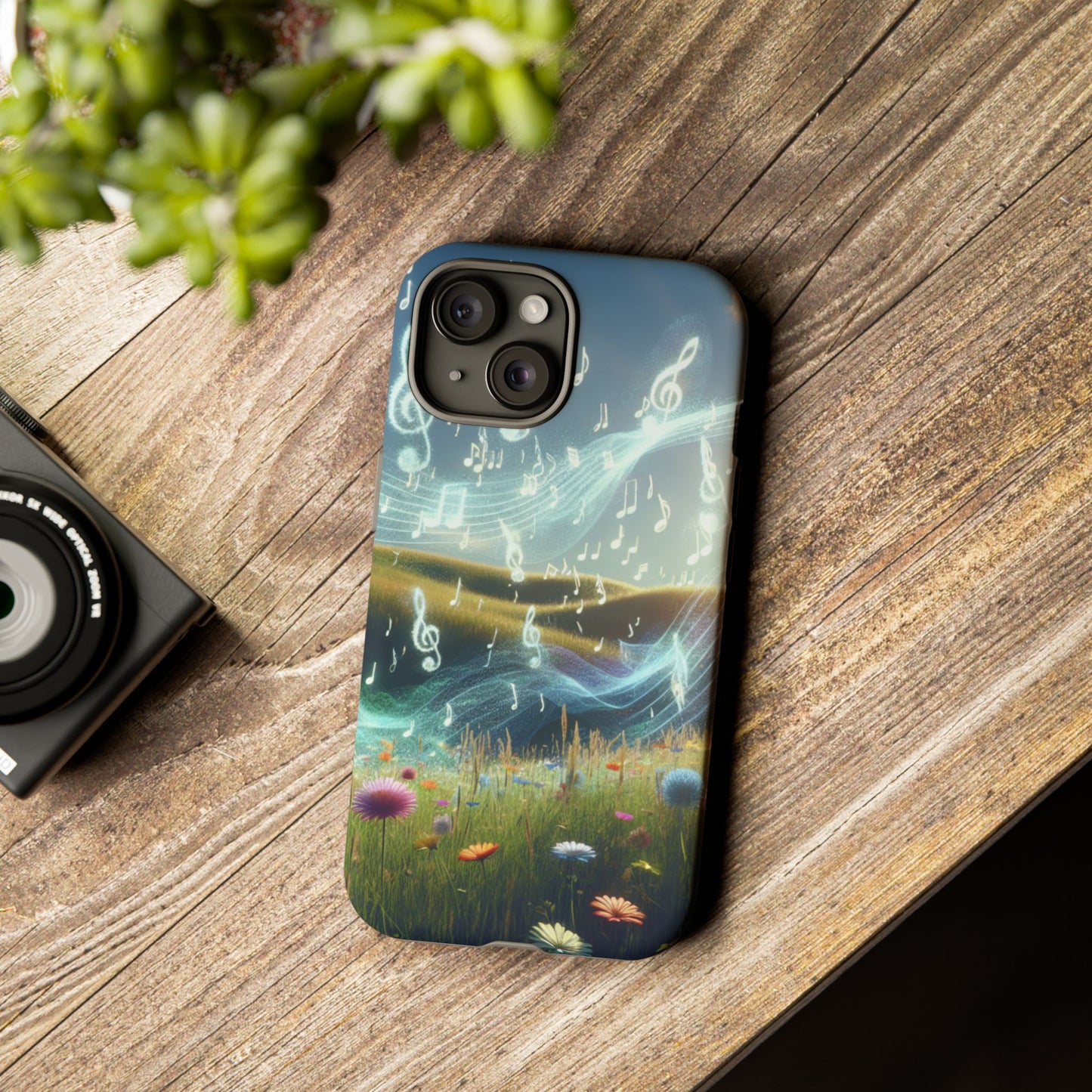 Musical Notes Phone Case - Nature-Inspired Tough Case for Music Lovers